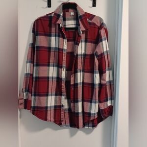 Old Navy Red and White Plaid Casual Shirt